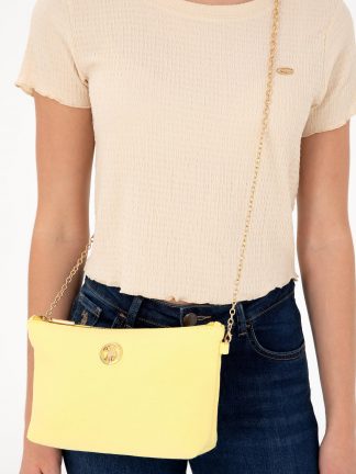 کیف دستی زنانه زرد یو اس پولو