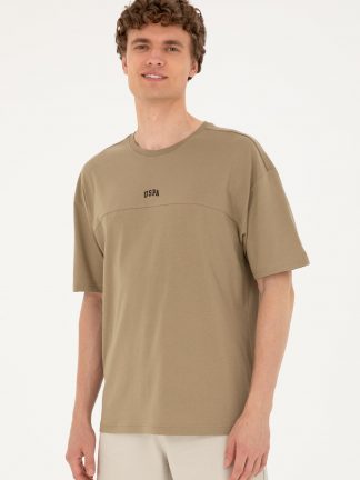 تی شرت مردانه خاکی روشن یو اس پولو