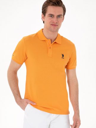 پولوشرت مردانه نارنجی یو اس پولو