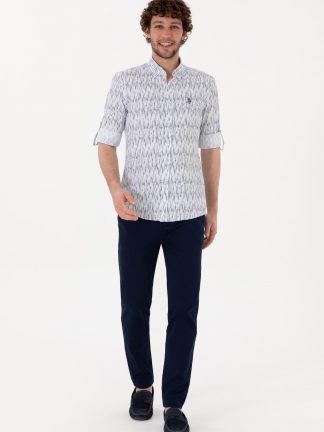 شلوار کتان مردانه سرمه ای یو اس پولو