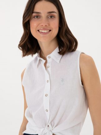 شومیز زنانه سفید یو اس پولو