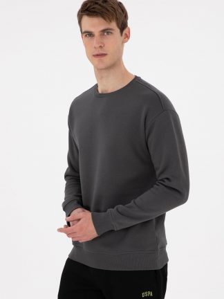 سویشرت مردانه خاکستری تیره یو اس پولو