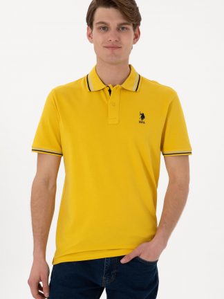 پولوشرت مردانه زرد تیره یو اس پولو