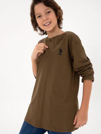 سویشرت پسرانه خاکی روشن یو اس پولو