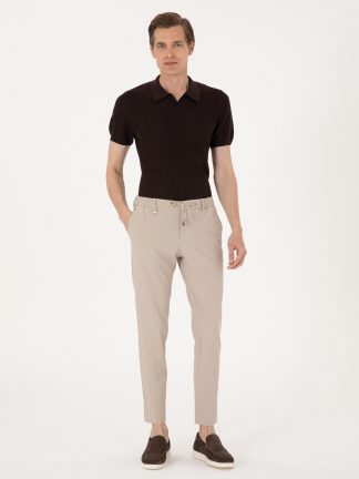 شلوار پارچه ای مردانه بژ پیرکاردین