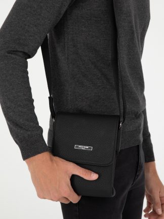 کیف مسنجر مردانه مشکی پیرکاردین