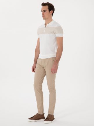 شلوار کتان مردانه بژ پیرکاردین