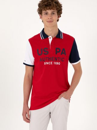 پولوشرت مردانه قرمز یو اس پولو