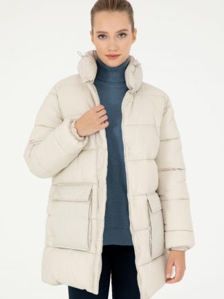 کاپشن زنانه طوسی یو اس پولو