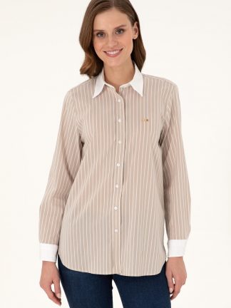 شومیز زنانه بژ یو اس پولو