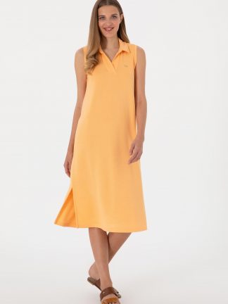 پیراهن و لباس مجلسی زنانه خربزه ای یو اس پولو