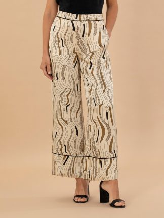 شلوار پارچه ای زنانه کرم پیرکاردین