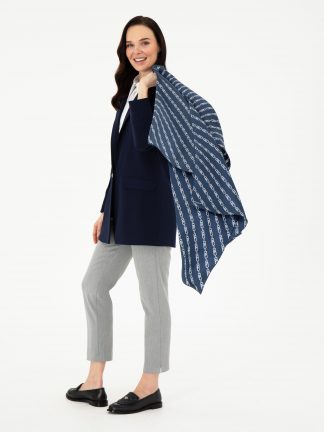 روسری و شال زنانه سرمه ای پیرکاردین