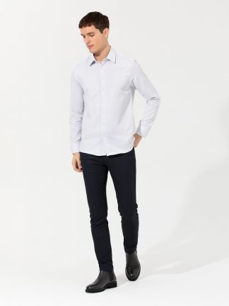 شلوار کتان مردانه سرمه ای پیرکاردین