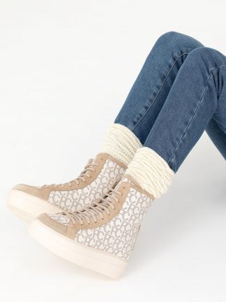 کفش کتانی و اسپرت زنانه بژ پیرکاردین