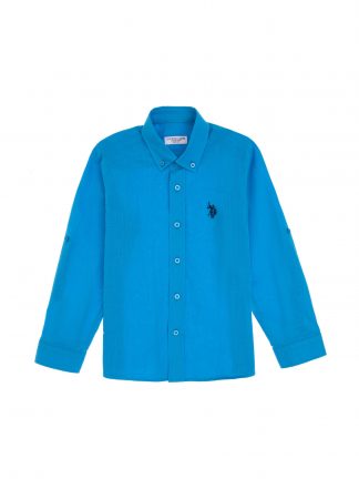 پیراهن پسرانه آبی فیروزه ای یو اس پولو