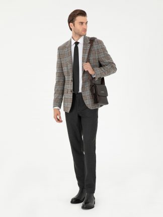 شلوار پارچه ای مردانه خاکستری تیره پیرکاردین