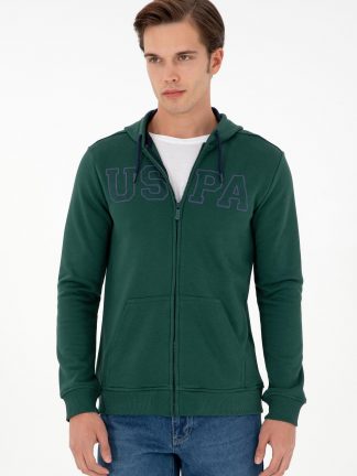 هودی مردانه سبز تیره یو اس پولو