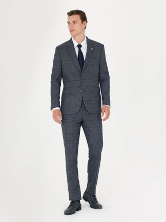 کت و شلوار مردانه سرمه ای پیرکاردین