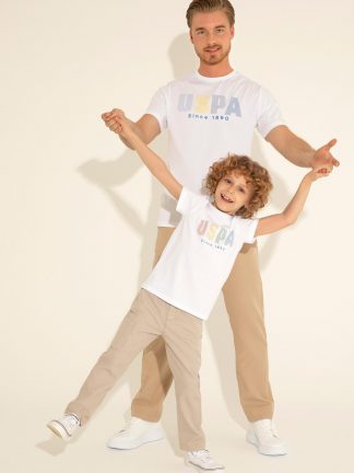 شلوار کتان پسرانه طوسی یو اس پولو