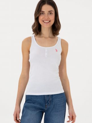 تیشرت زنانه سفید یو اس پولو