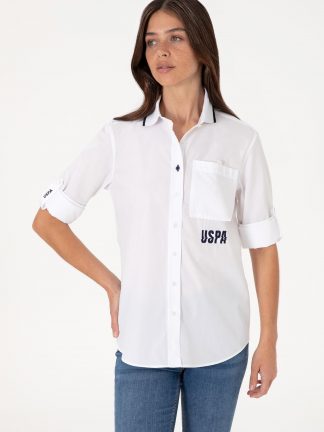 شومیز زنانه سفید یو اس پولو