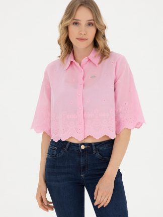 شومیز زنانه صورتی یو اس پولو