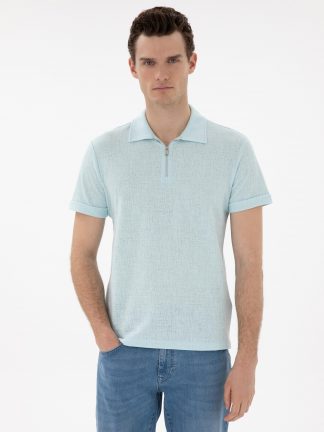 پولوشرت مردانه آبی فیروزه ای پیرکاردین