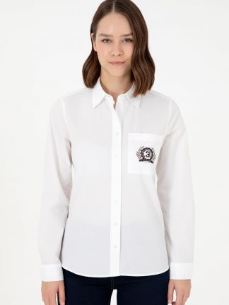 شومیز زنانه سفید یو اس پولو