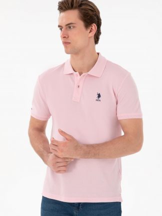 پولوشرت مردانه صورتی روشن یو اس پولو