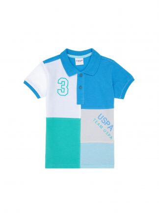 پولوشرت پسرانه آبی فیروزه ای یو اس پولو