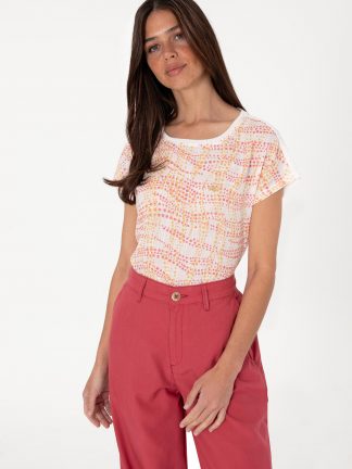 تیشرت زنانه خربزه ای یو اس پولو