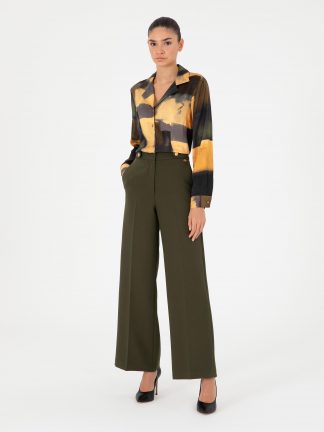 شلوار پارچه ای زنانه خاکی روشن پیرکاردین