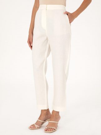 شلوار کتان زنانه بژ پیرکاردین