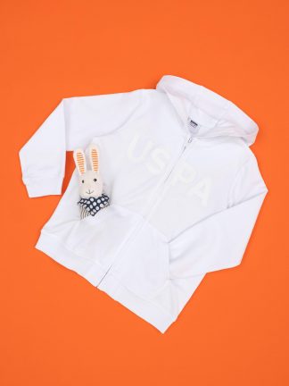 هودی پسرانه سفید یو اس پولو