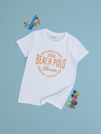 تی شرت پسرانه سفید یو اس پولو
