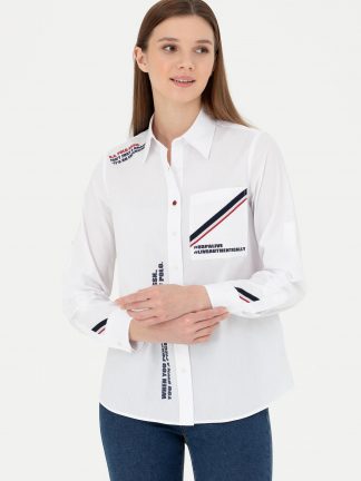 شومیز زنانه سفید یو اس پولو