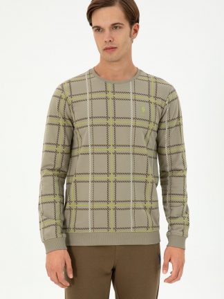 سویشرت مردانه خاکی روشن یو اس پولو