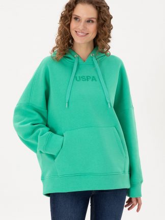 هودی زنانه نعنایی تیره یو اس پولو