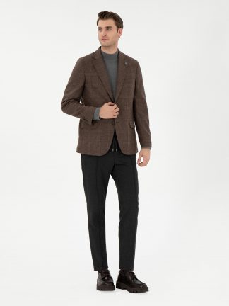 شلوار پارچه ای مردانه خاکستری تیره پیرکاردین