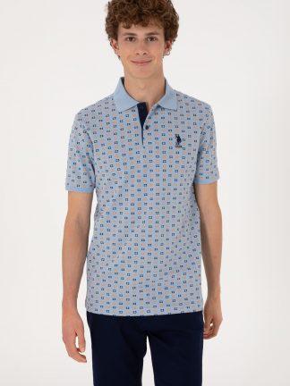 پولوشرت مردانه آبی روشن یو اس پولو