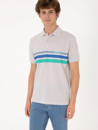 پولوشرت مردانه خاکستری روشن یو اس پولو