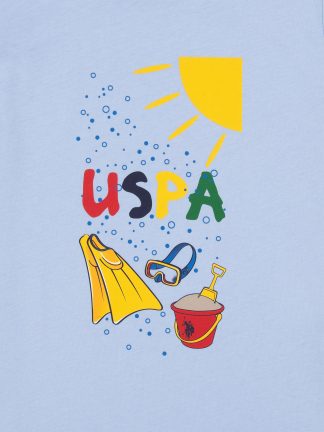 تی شرت پسرانه آبی روشن یو اس پولو