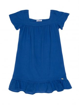 پیراهن دخترانه آبی یو اس پولو