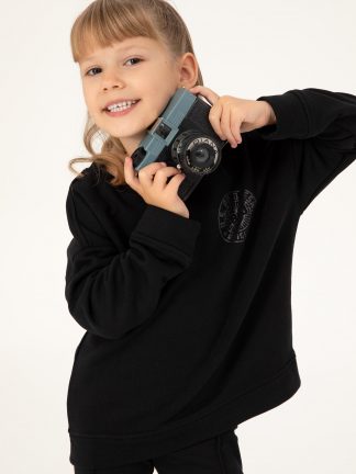 سویشرت دخترانه مشکی یو اس پولو