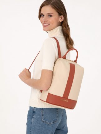 کوله پشتی زنانه بژ یو اس پولو