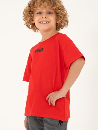 تی شرت پسرانه قرمز یو اس پولو