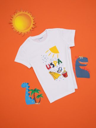 تی شرت پسرانه سفید یو اس پولو