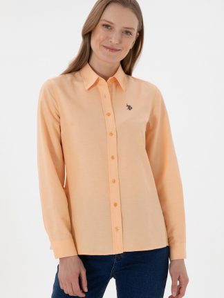 شومیز زنانه خربزه ای یو اس پولو