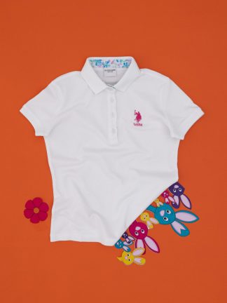 تی شرت دخترانه سفید یو اس پولو